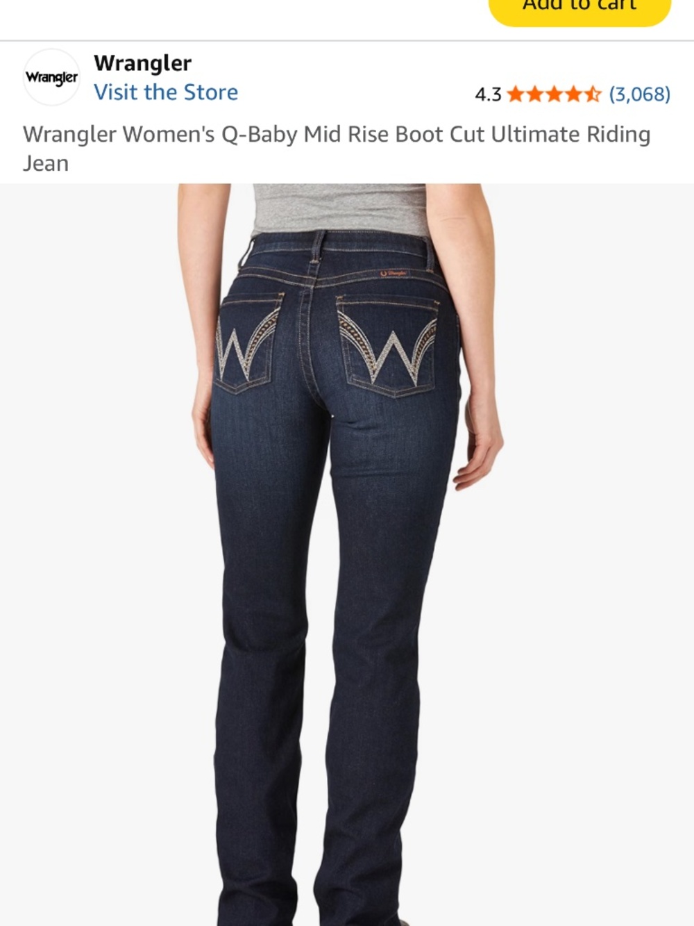 Wrangler Women's Q-Baby Mid Rise Boot Cut Ultimate Riding Jean Size 13x34